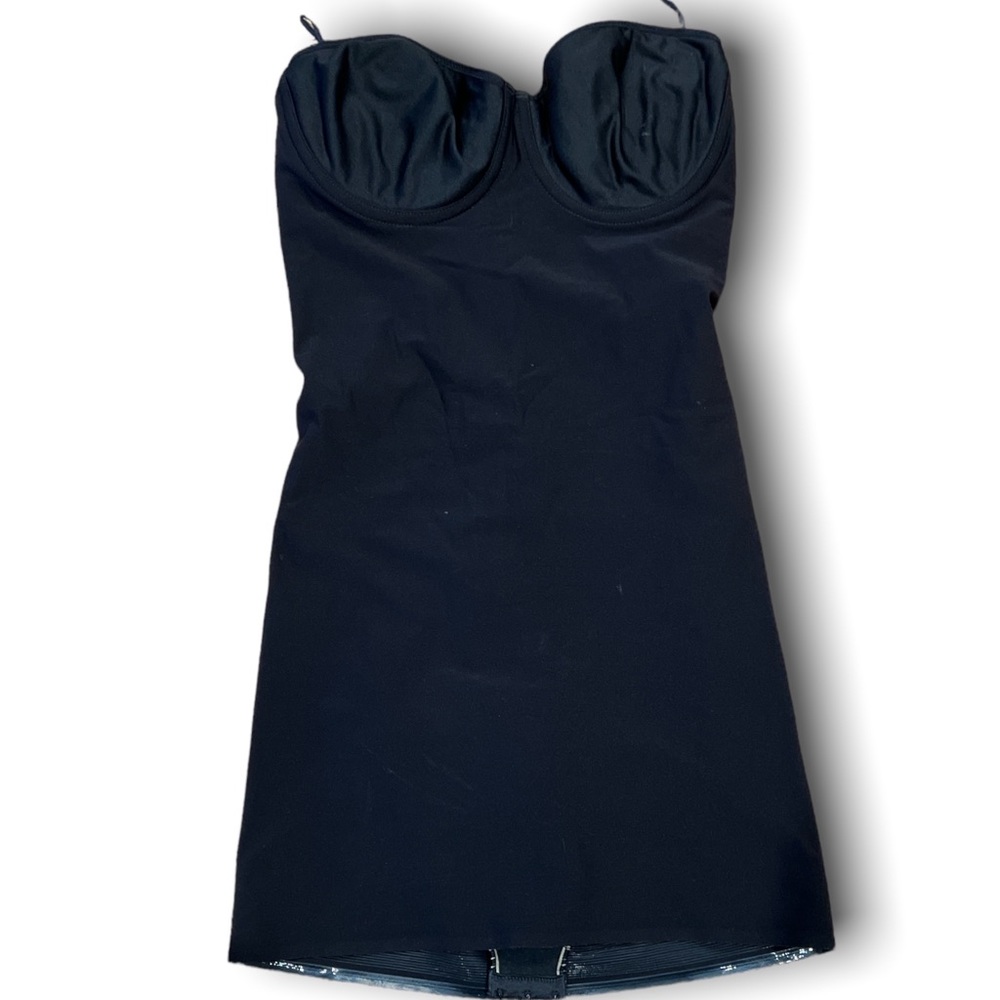 BLACK   Body Shaper strapless slip with underwire unlined cups. Size 36C.